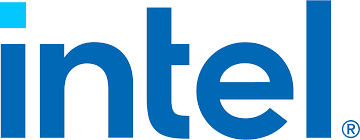 A blue logo of intel is shown.