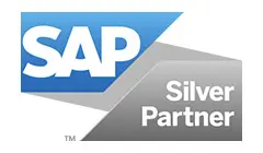 A silver partner logo for sap