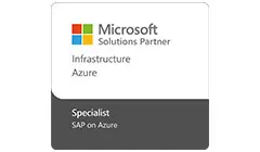 A microsoft solutions partner badge for infrastructure azure.