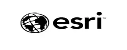A black and white logo of the esri.