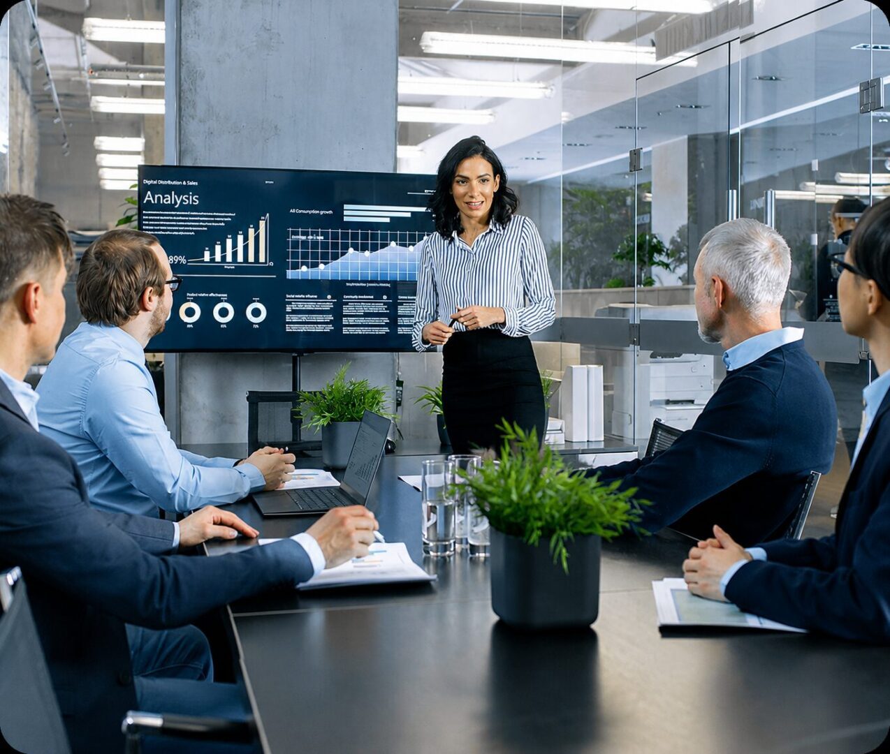 Businesswoman presenting in conference room