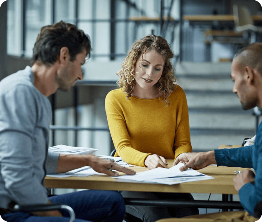 Team meeting in modern office