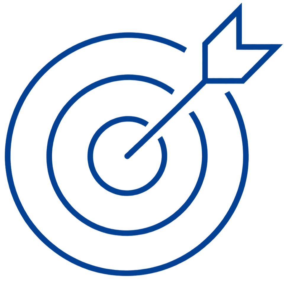 thin blue target icon